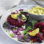 Beetroot Quinoa Patties with Avo & Apple Chutney